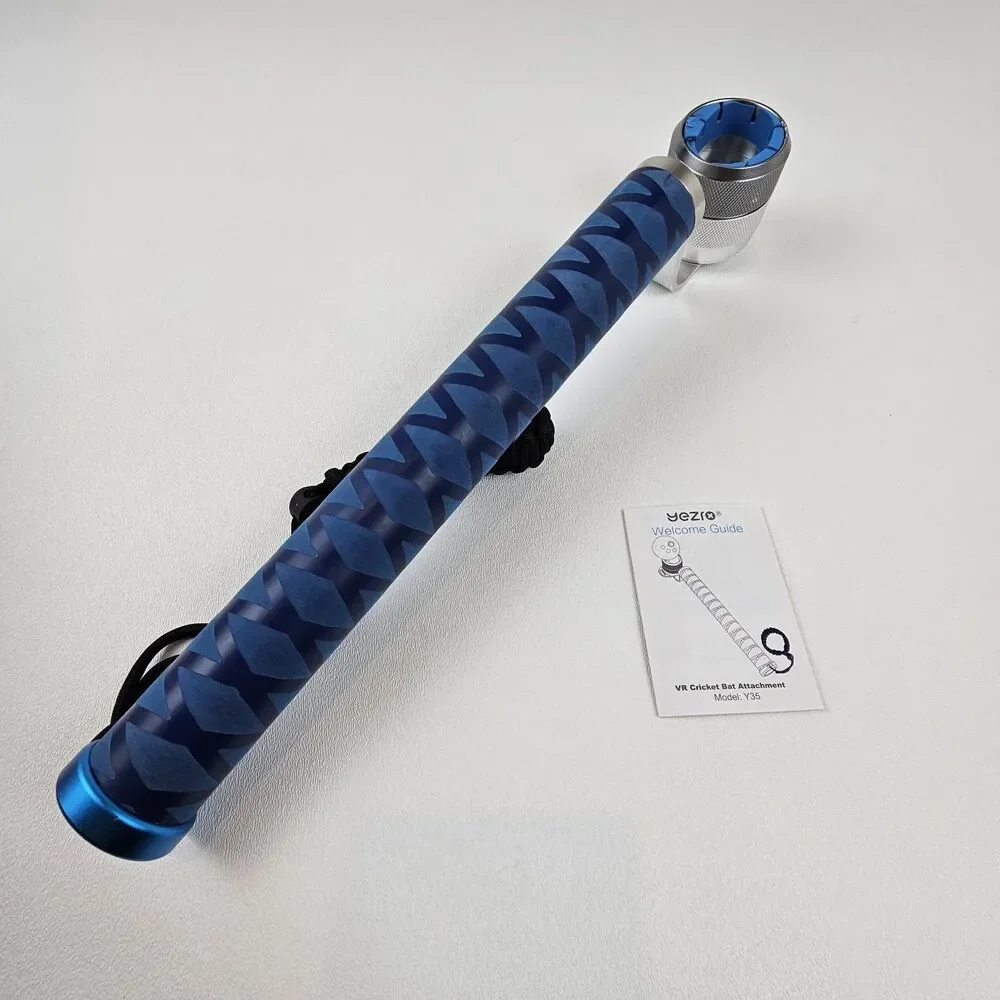 YEZRO Y35 VR Cricket Bat Attachment Meta Quest 3 3S 2 Pro iB Cricket Blue RH